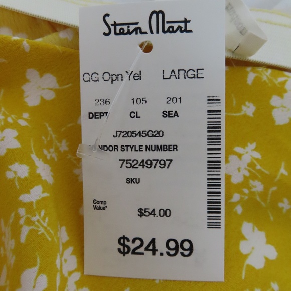 June & Hudson Yellow and White Floral Print Long Skirt - Picture 9 of 9